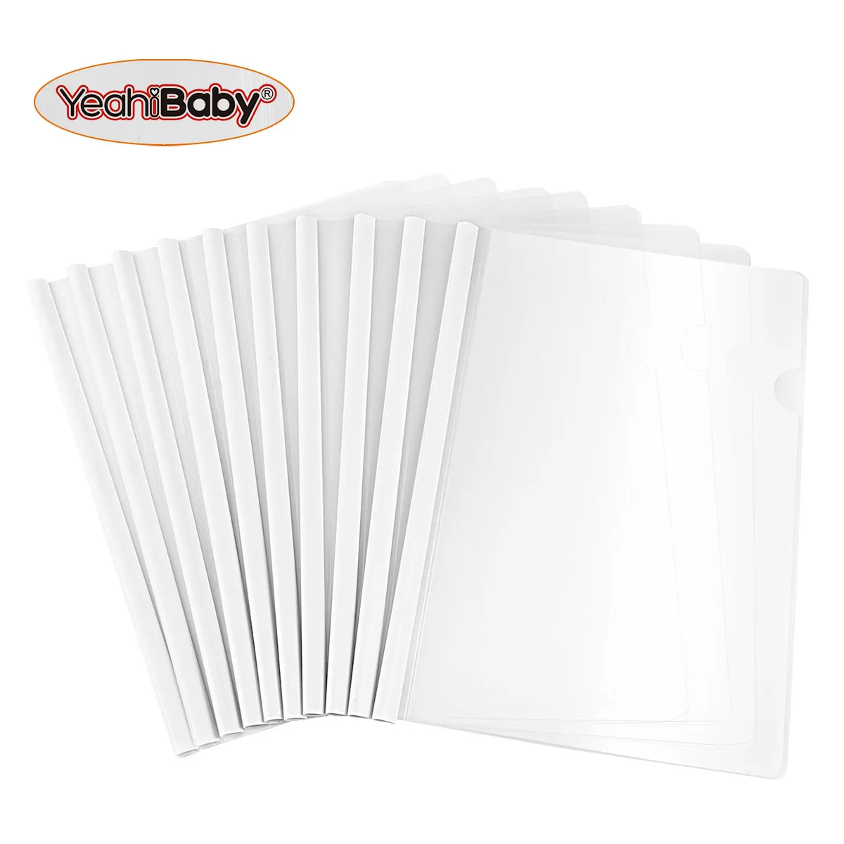 

Набор из 10 прозрачных папок-скоросшивателей с выдвижной планкой для документов формата А4, органайзер для бумаг, нескользящая планка с фиксатором для хранения документов