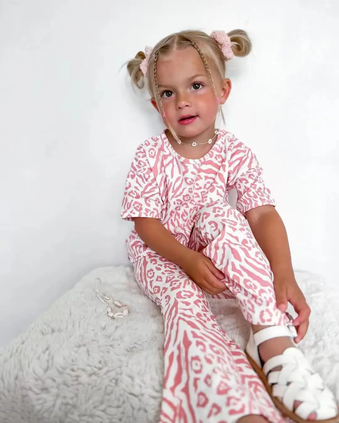 Summer Kids Girls Clothing Sets Baby Children Clothes Fashion Tops + Pants 2Pcs Outfits Kids Tracksuit 2 3 4 5 6 7 8 Year