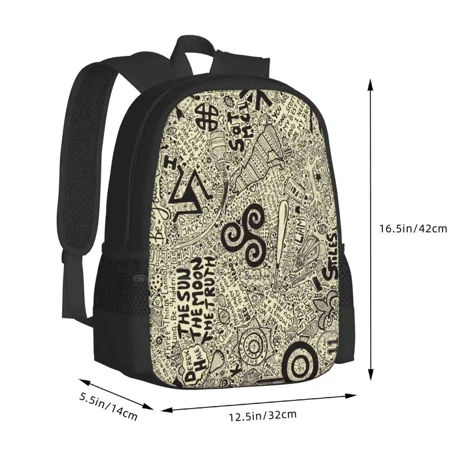 Teenwolf Pattern Design Bag Student'S Backpack Teen Wolf Merchandising Teen Wold Quotes Teen Wolf Best Quotes Scotts Pack Pack