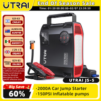 UTRAI 4 In 1 2000A Jump Starter Power Bank 16000mAh 150PSI Air Compressor Tire Pump Portable Charger Car Booster Starting Device