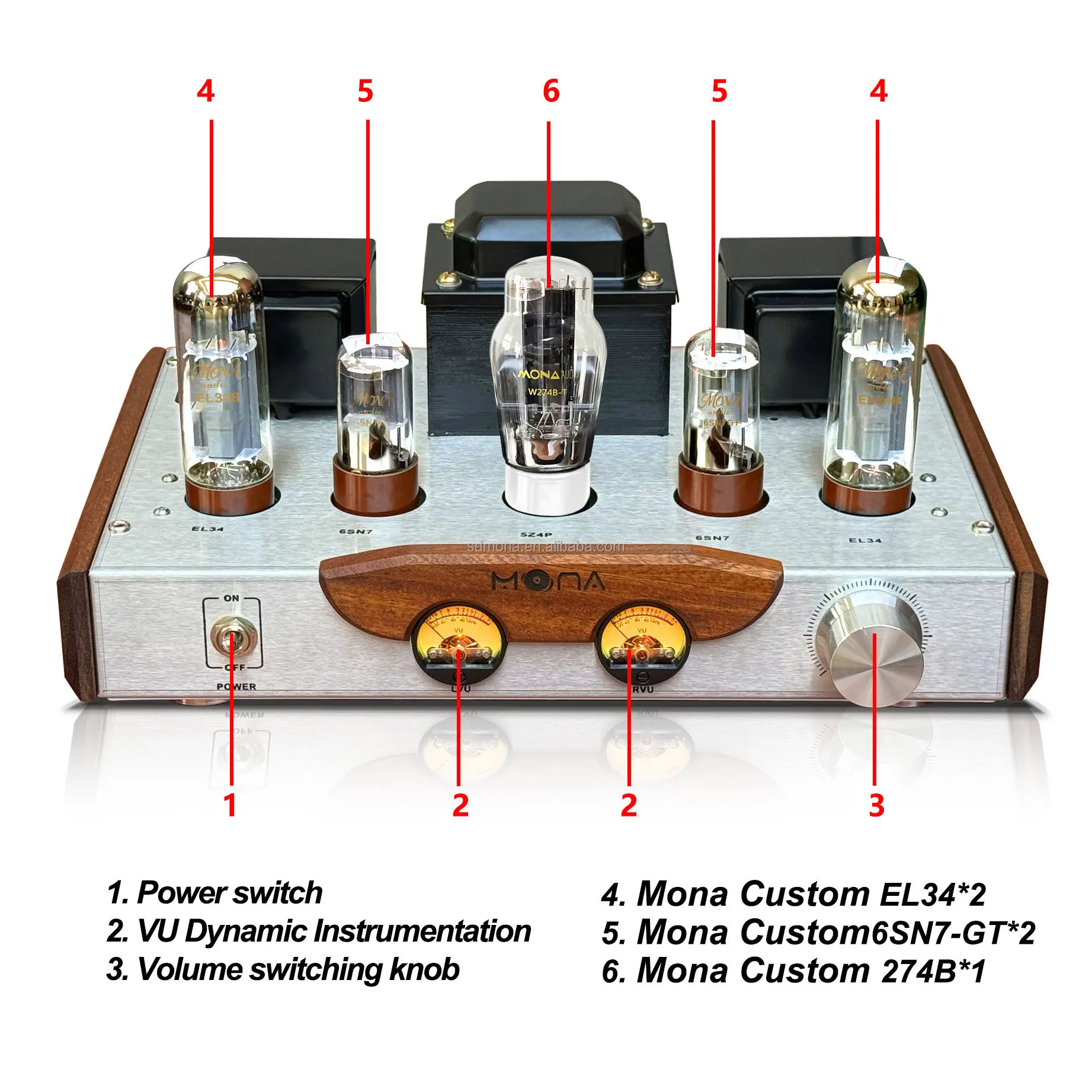 Mona Desktop Hi-Fi Home Amplifier 2.0 Channel Supports High-Resolution Audio 5.0 Stereo LDAC Aluminum Chassis