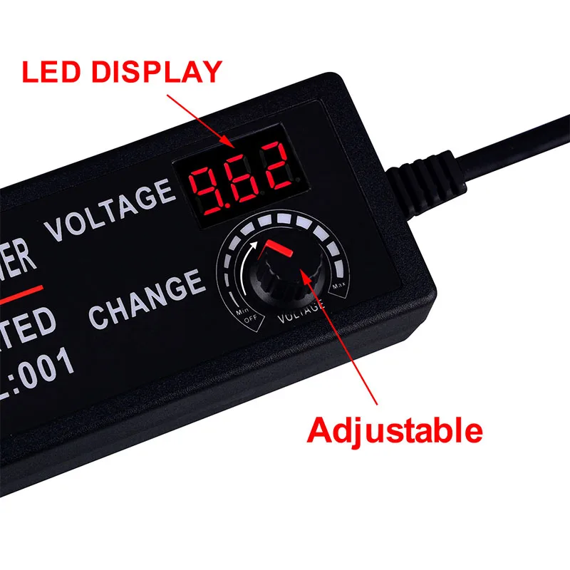 Adjustable Power Supply Adapter AC 220V To DC 3V 5V 9V 12V 24V 2A 3A 5A Led Driver Universal Adapter with Display For LED Strip