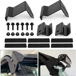 Motorcycle 50 inch Curved Straight LED Light Bar Upper Winshield Mouting Brackets for Polaris Ranger 500 570 900 1000 2013-2019