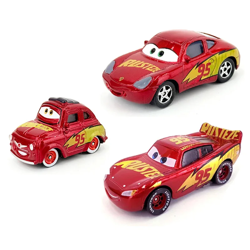 

Набор литых металлических игрушечных машин Disney Pixar Cars в масштабе 1:64 — Lightning McQueen, Mater & Cruz, коллекция моделей транспортных средств из сплава, подарок