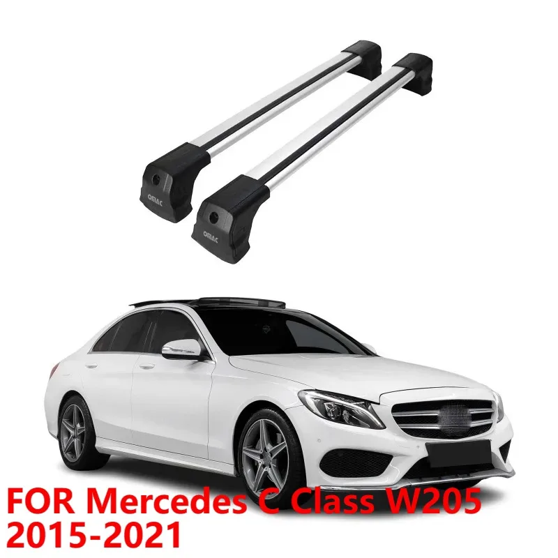 

Fix Points Roof Rack Cross Bar For Mercedes C Class W205 2015-2021 Alu Gray