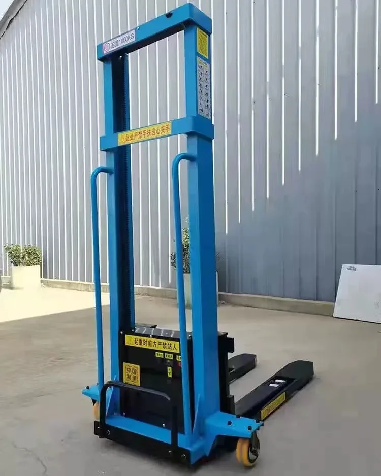 0.5ton Portable Mini Self Load Hand Push Forklift Seri Pallet Stacker Lift Electr Self Loading Stacker