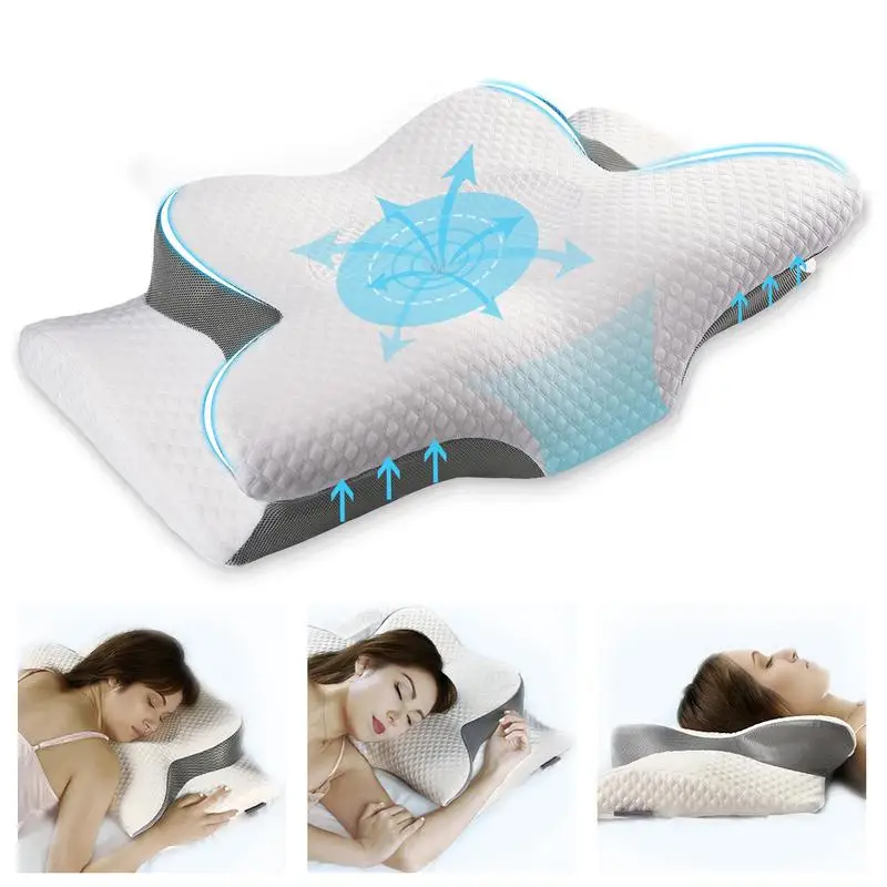 

Lemeiler Orthopedic Cervical Memory Foam Pillow Springtok Butterfly Shape Bed Pillow Support Sleeping Pillow, Neck Pillows