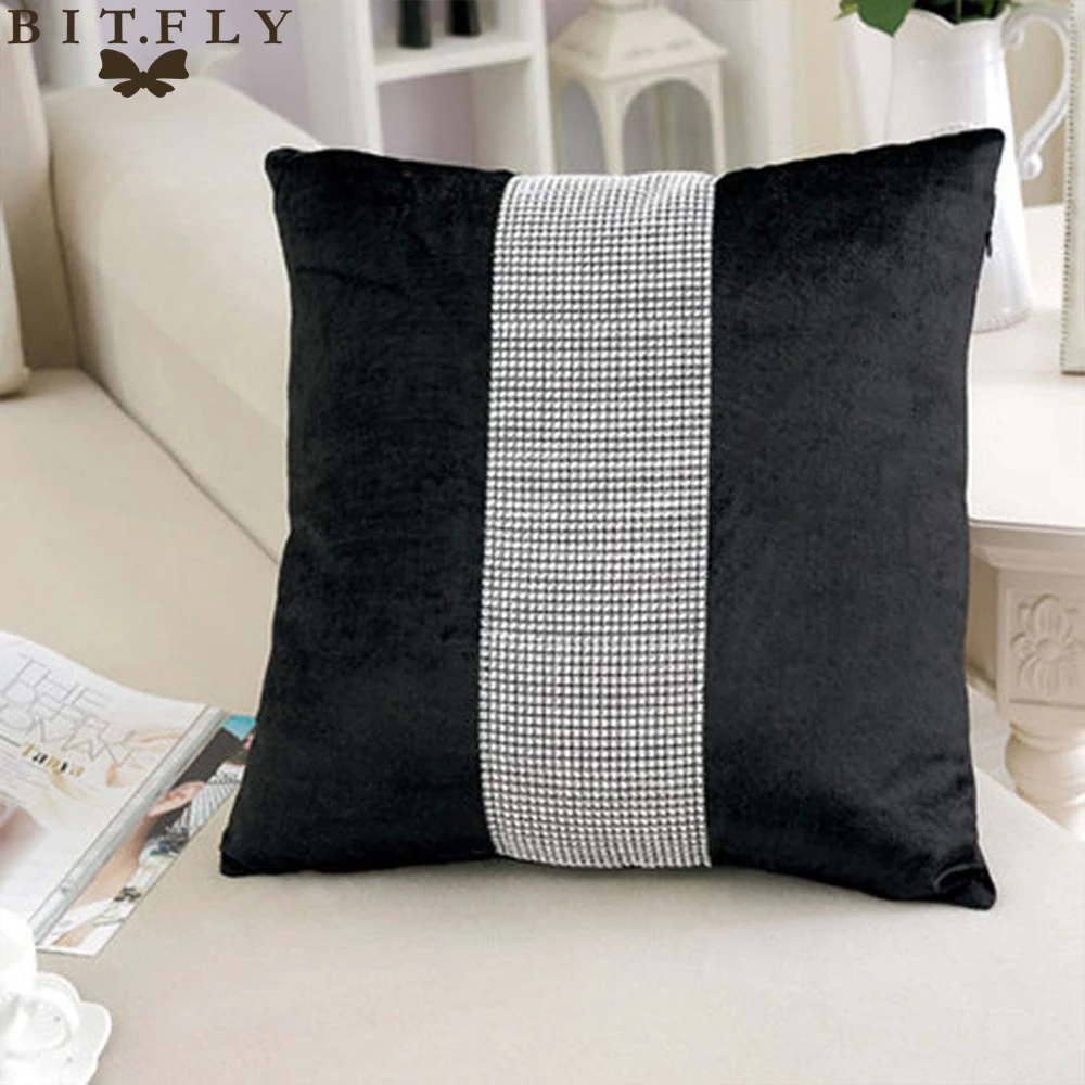 Pillow Cases Elegant Sequined Rhinestone Classic Elegant Cushion Covers for Wedding Party Sofa Decor Decorative Pillows