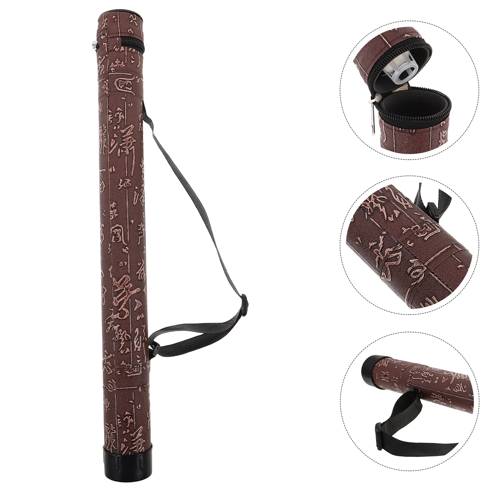 

G Bamboo Flute Case Double Waterproof Protective Storage Box Portable Carry Strap Inner Diameter 4.2 Cm Length 48 Cm Dizi