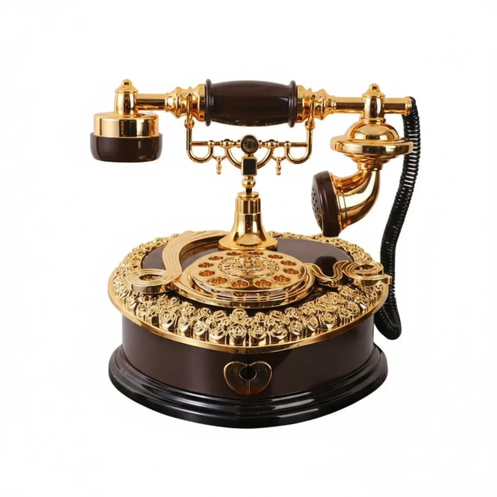 Vintage Telephone Melody Box Decorative Home Decor Antique Look for Cabinet