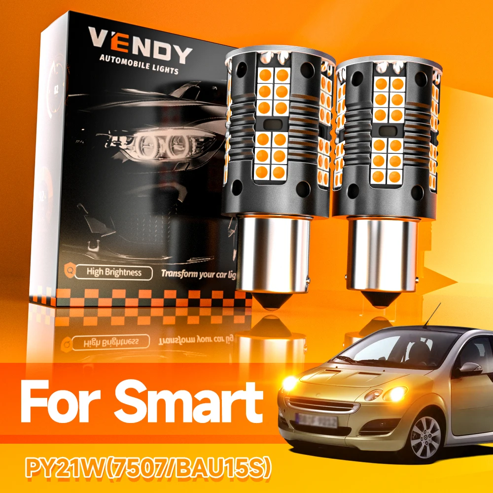 2 قطعة LED بدوره مصباح إشارة لمبة مصباح Canbus لا خطأ PY21W 7507 BAU15S ل الذكية Fortwo MK2 451 MK3 453 Forfour 453 Roadster 452
