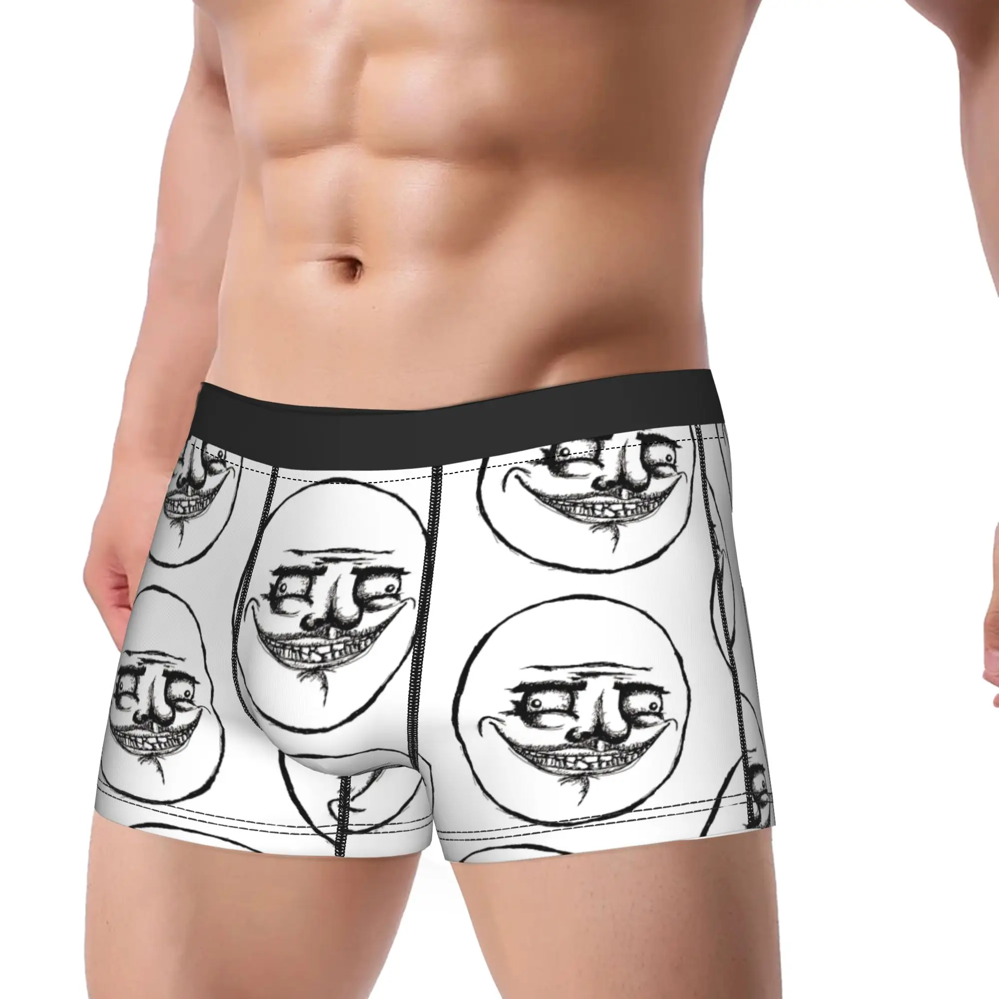 Rage Comic Trollfac Underwear Crazy  Man Panties Design Comfortable Trunk Hot Sale Boxer Brief Plus Size