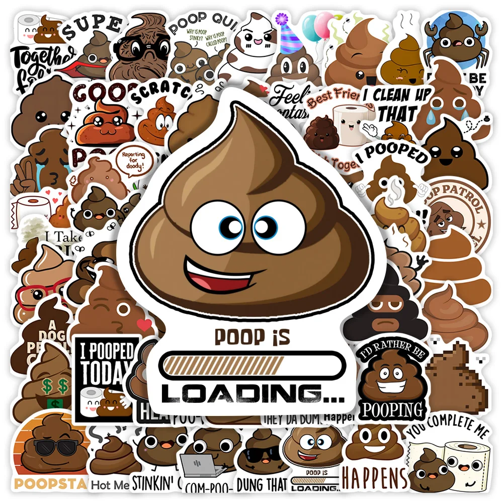 Humor Poop Stickers Emoji Vinyl Decal Prank Gag Waterproof for Phone Laptop Junk Journals Scrapbooking Crafting Luggage Bottles