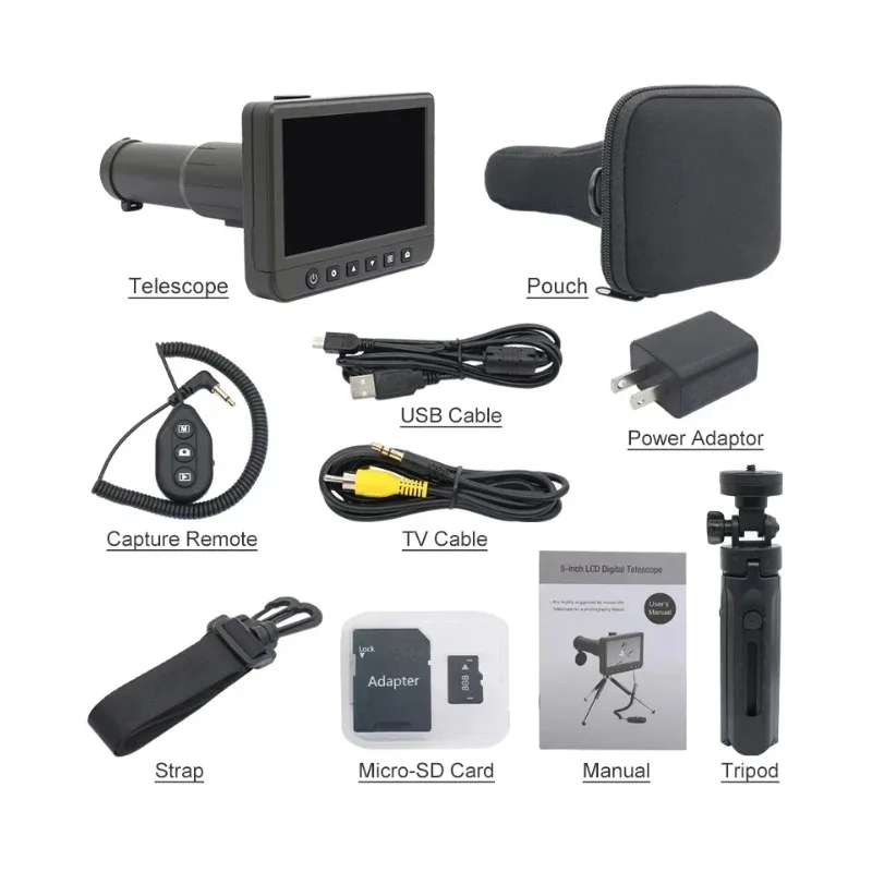 Digital Electronic Telescope 50X  Large Screen Zoom Telescope for Fishing Floating Watching Bird Watching Target Observation