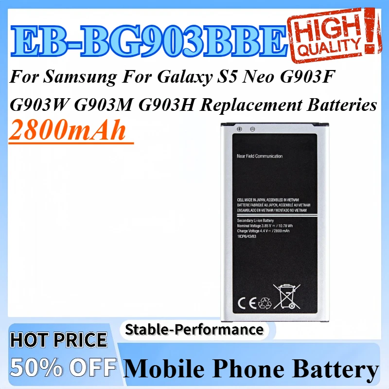 

2800mAh EB-BG903BBE Battery For Samsung For Galaxy S5 Neo G903F G903W G903M G903H Replacement Batteries