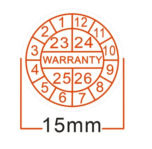 500pcs/lot Warranty sealing label sticker void if seal broken,Red font Year and month Stickers Diameter 15mm  free shipping