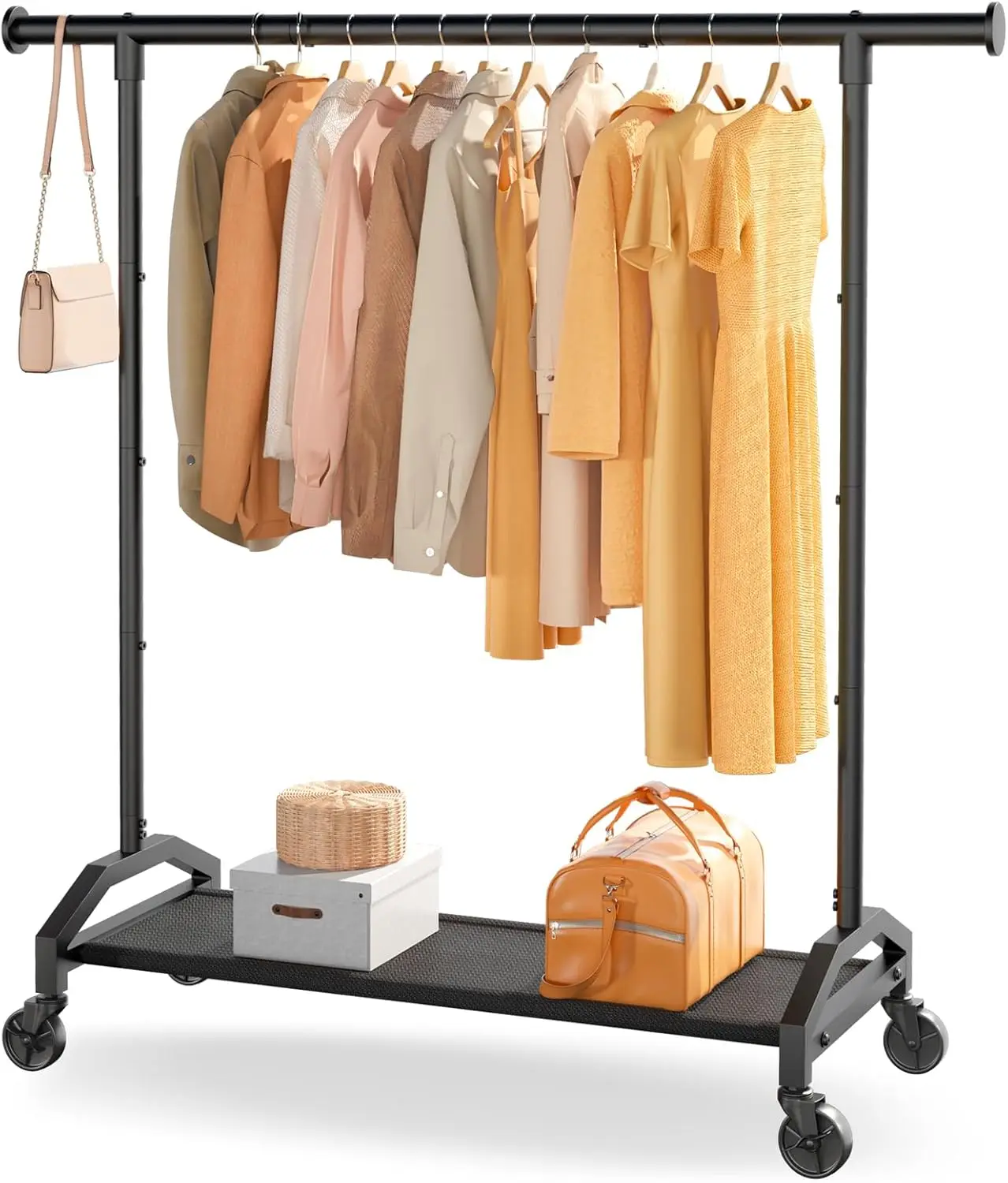 

Clothes Rack Clothing Racks for Hanging Clothes Heavy Duty Clothes Rack Hanger Rack 200lbs Capacity Industrial Wheels 1" Pipe