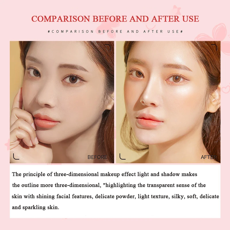 Palette Makeup High Gloss Repair Plate One Plate Face Brightening Matte Powder fard naso Shadow Natural Nude Waterproof 1PC