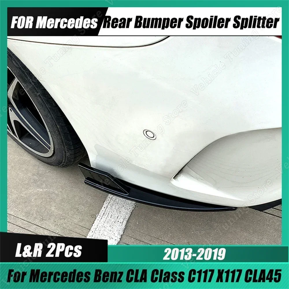 For Mercedes Benz C117 X117 CLA180 CLA200 CLA220 CLA250 CLA45 AMG Line 2013-2019 Rear Bumper Strip Lip Spoiler Diffuser Splitter