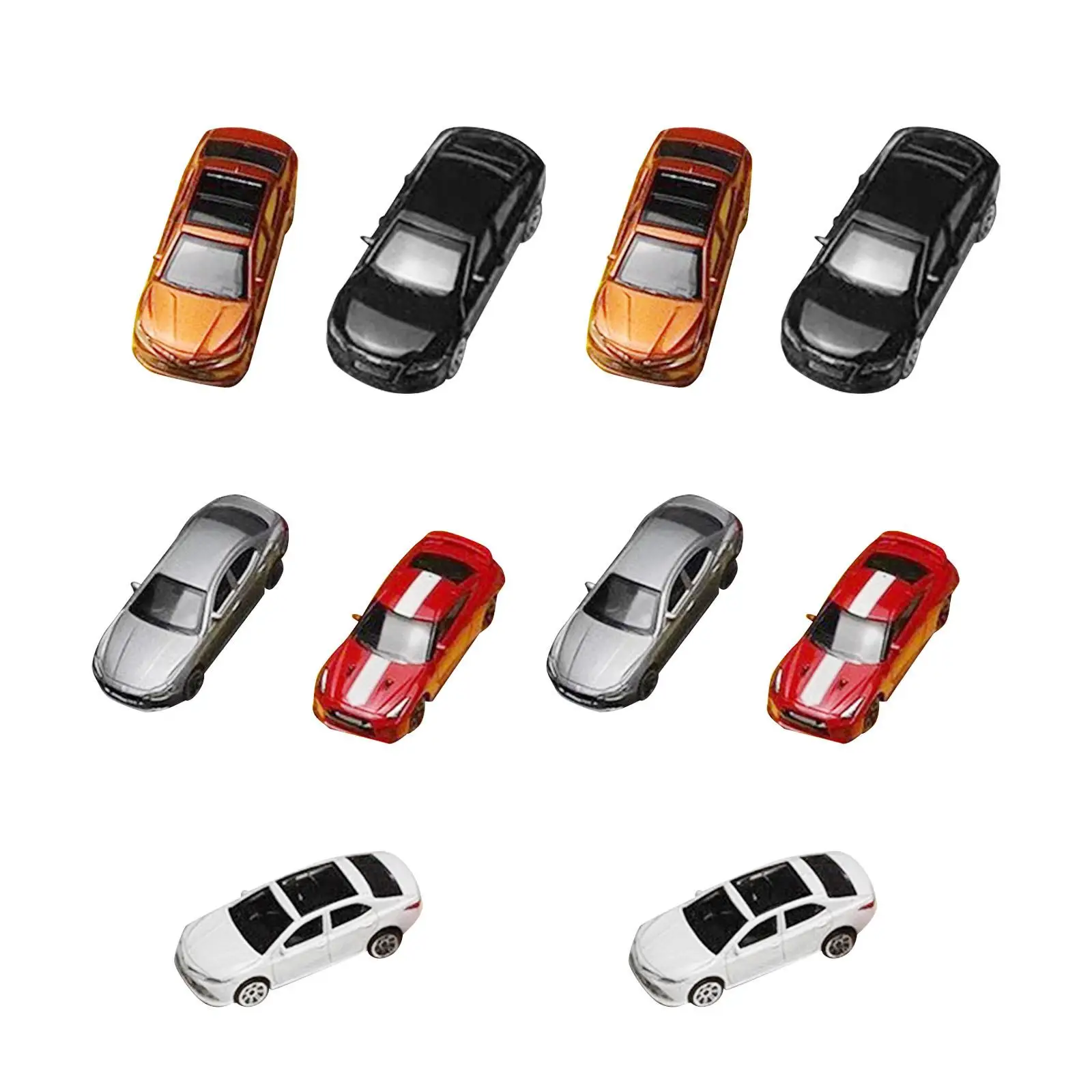 

10 Pieces 1/64 Diecast Model Car Classic for S Gauge Diorama Fairy Garden