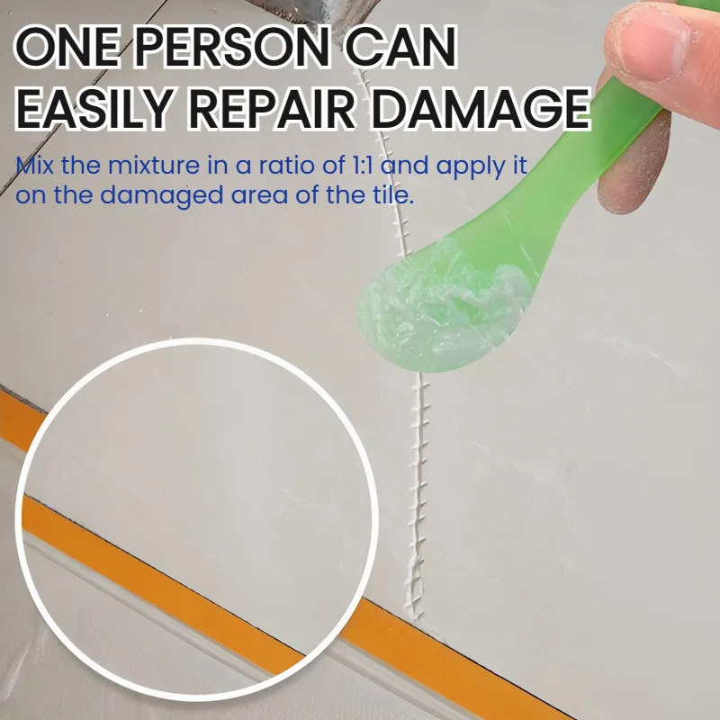 Tile Crack Hole Repair Agent for Porcelain Marble Glazed Slate Crack and Pit Repair Floor Tile Adhesive Kit