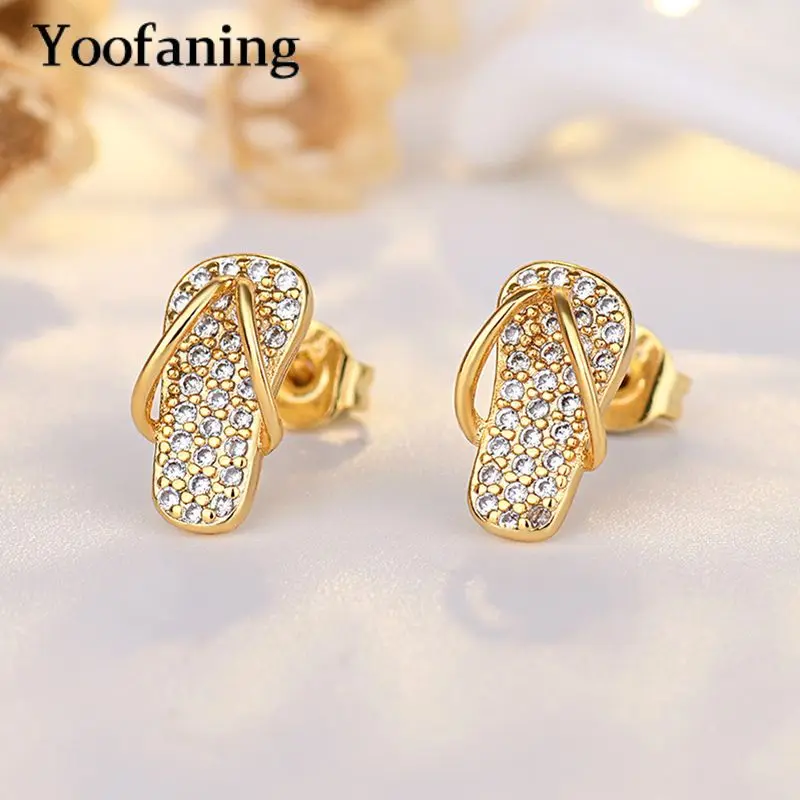 

925 Sterling Silver Ear Needle Korean Version Simple Fine Flip-flops Zircon Stud Earrings Casual Fashion Daily Earrings Jewelry