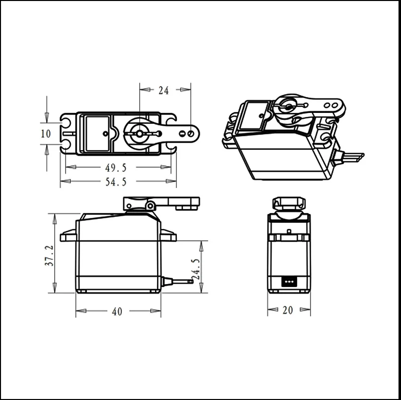 DS3240MG 40KG Waterproof Digital Servo Full Metal Gear 180/270° for RC Crawler Robot Arm 1/8 1/10 with 25T Servo Horn - view 5