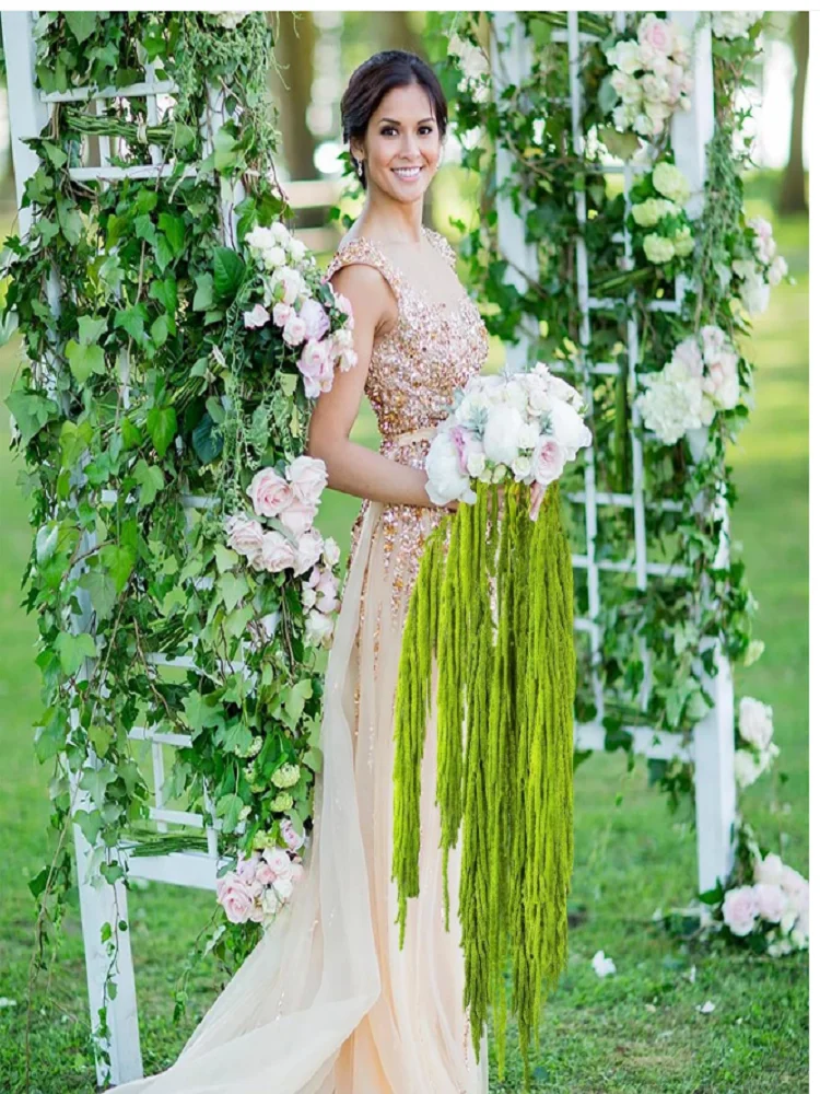 5 Stück Hochzeitsdekoration aus getrockneten und konservierten Blumen, hängende Reisblumen; echte Blumen für Hochzeits- und Feiertagsdekorationen. – Detail 6