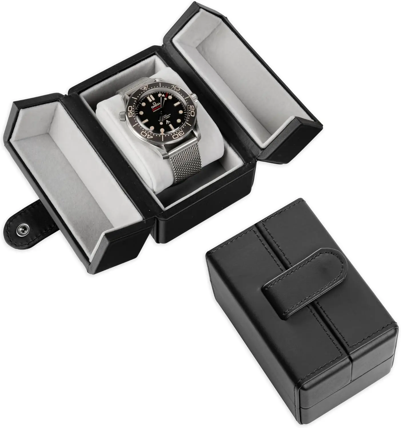 

Single Travel Watch Case, Vintage Inspired, Soft Microfiber Lining, Fits 42mm Watches, Vegan Leather, Reliable Home or Travel