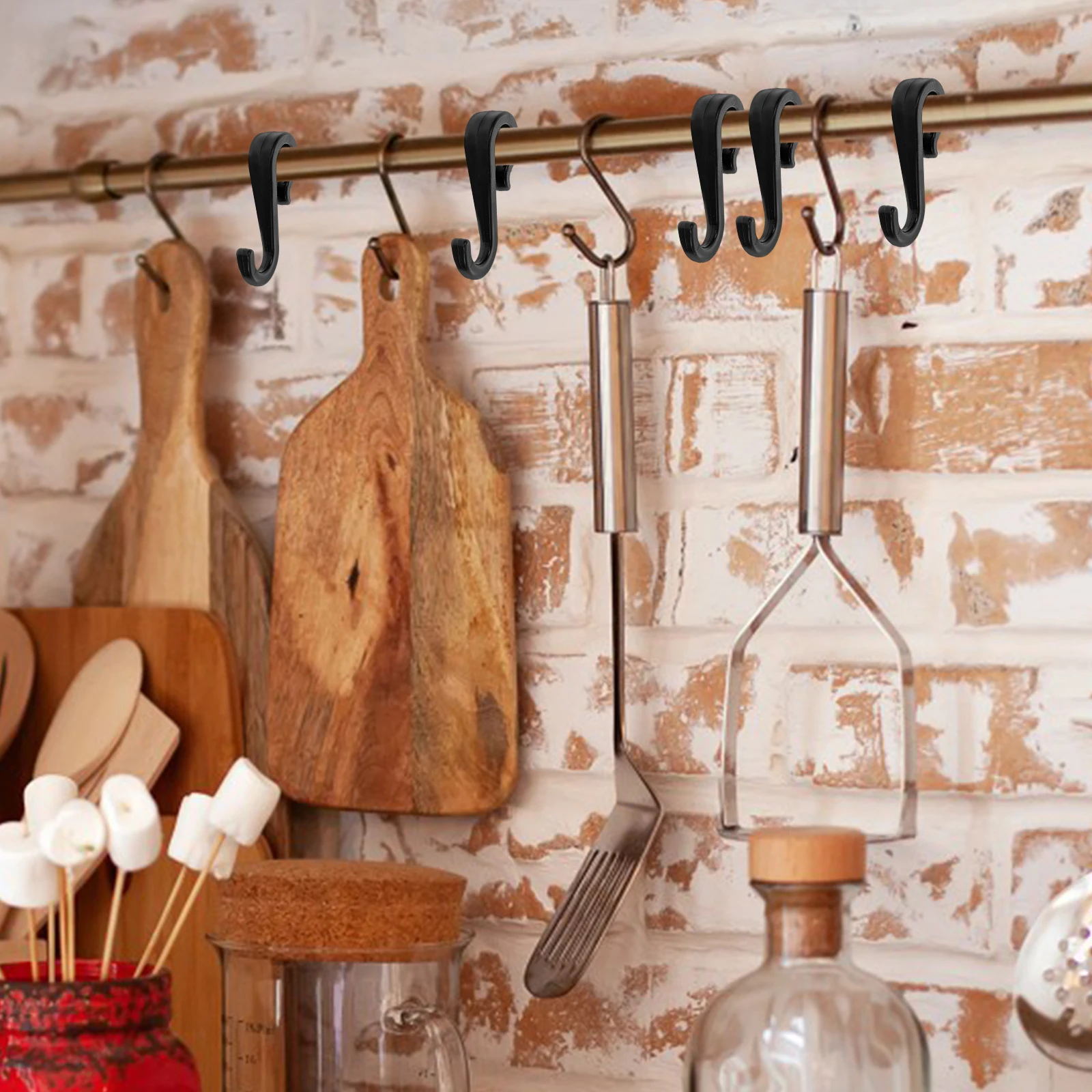 

24pcs Hooks Plastic Hangers Wardrobe Organizer Bath Accessories Robe Towel Storage Durable Clothes Tube Reusable
