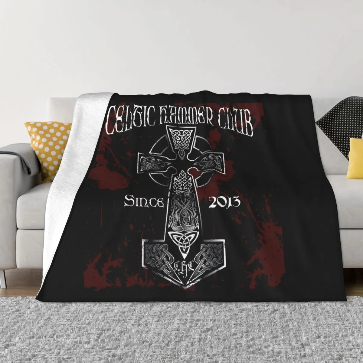 Celtic Cross - Viking Hammer Carpet Living Room Flocking Textile A Hot Bed Blanket Bed Covers Luxury Blanket Flannel Blanket