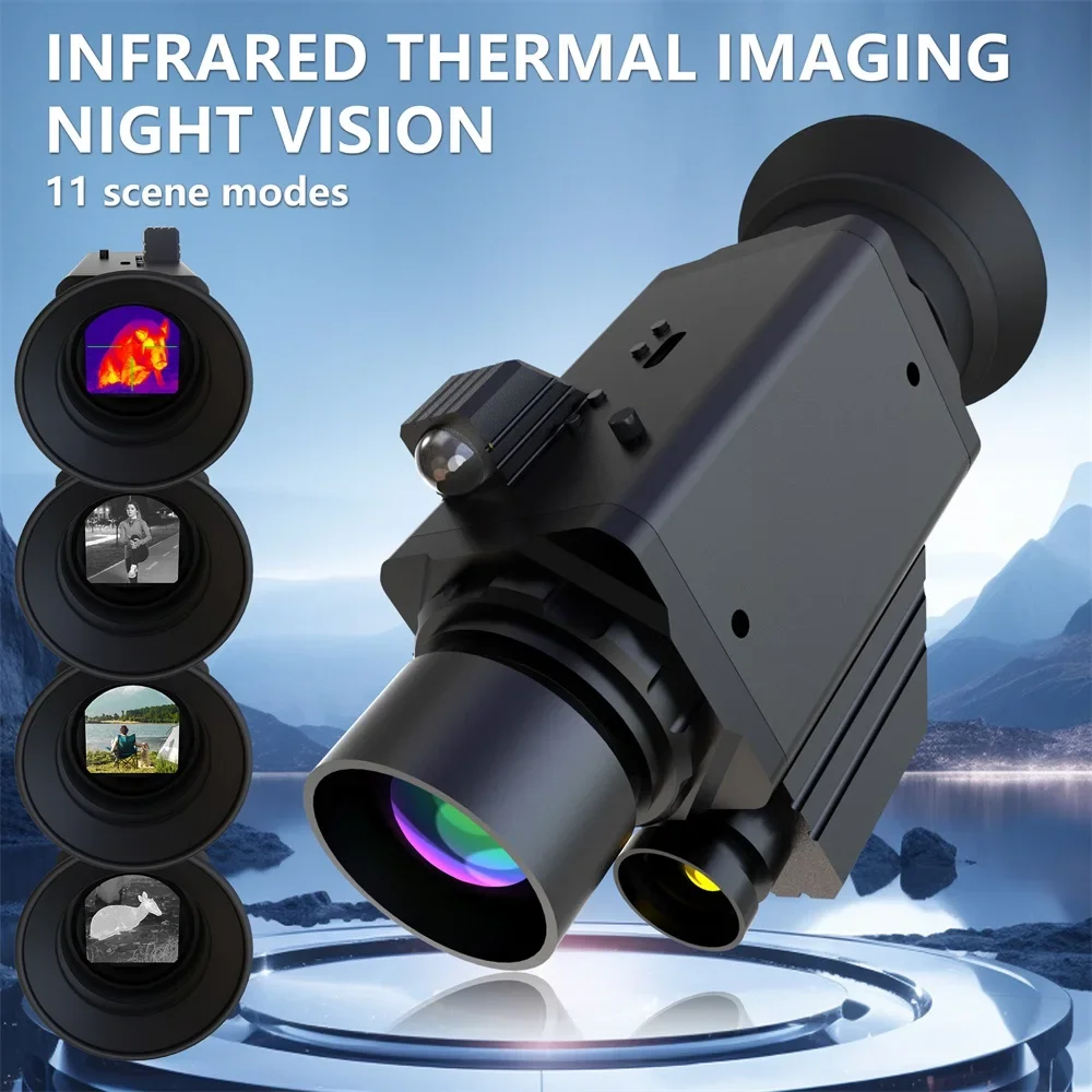 4K UHD Infrared Thermal Imager Night Vision Monoculars 7X Magnification Infrared Thermal Camera for Hunting Outdoor with 11 Mode