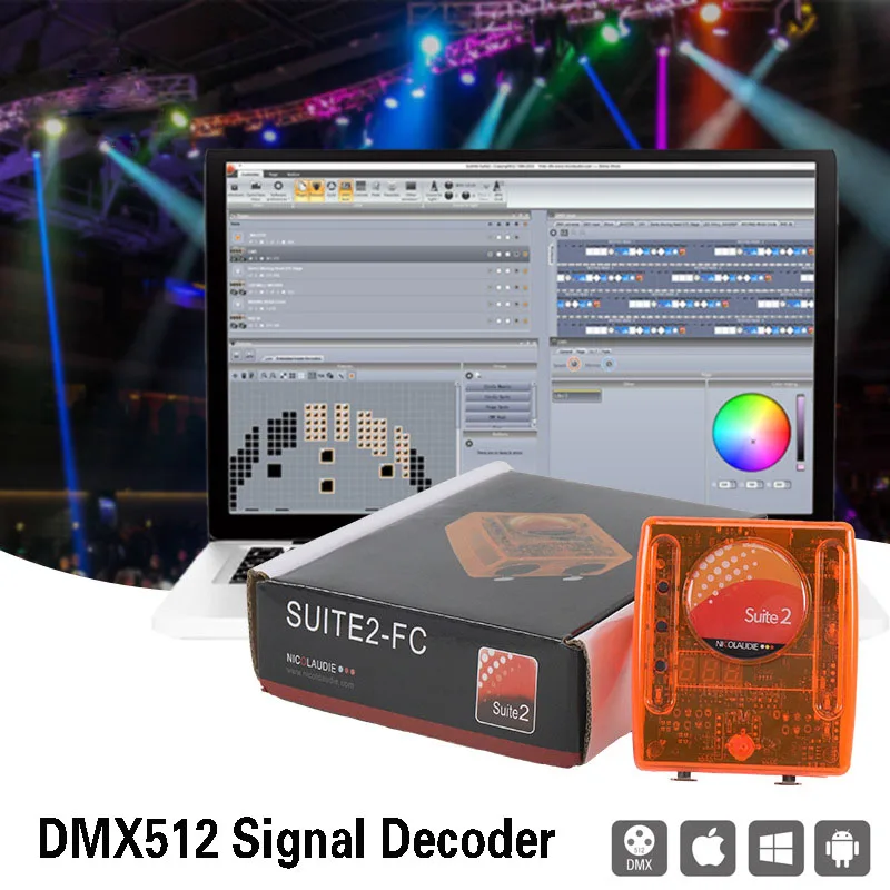 Suite 2FC DMX USB Stage Light Dimmer Control Console Suitable for DJ Disco Moving Head Laser Light LED Par Lights Smoke Machine