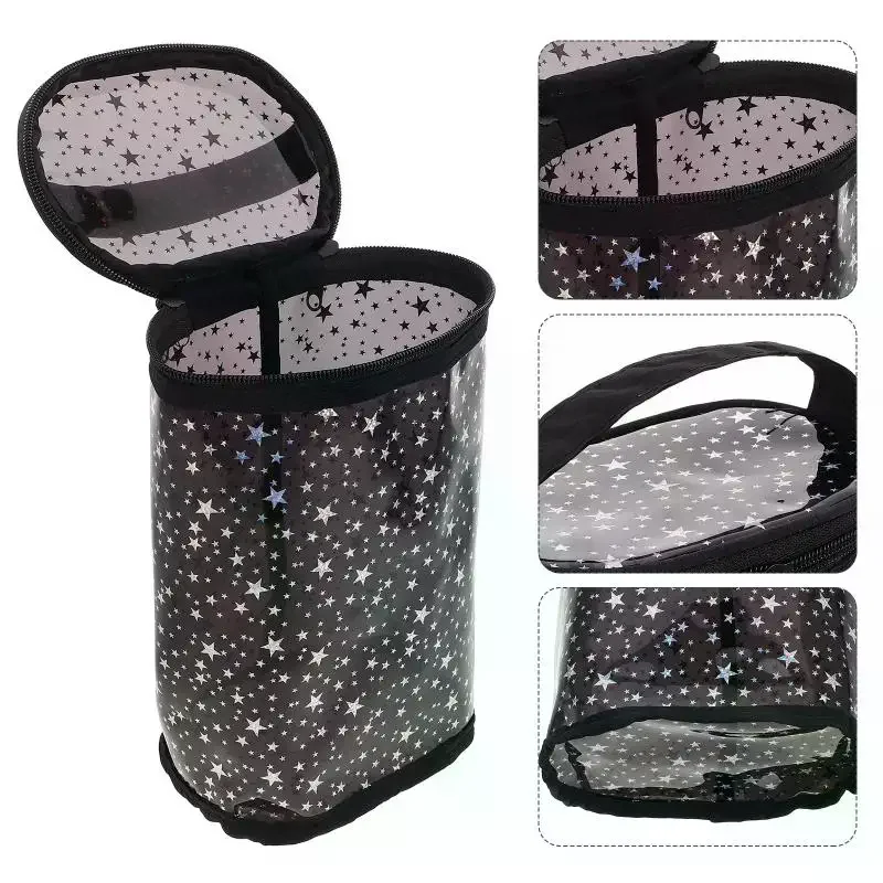 Large Bag with Handle - Transparent Zipper Storage Bag, Unisex, Durable and Portable Clear PVC Star Shape Cosmetic