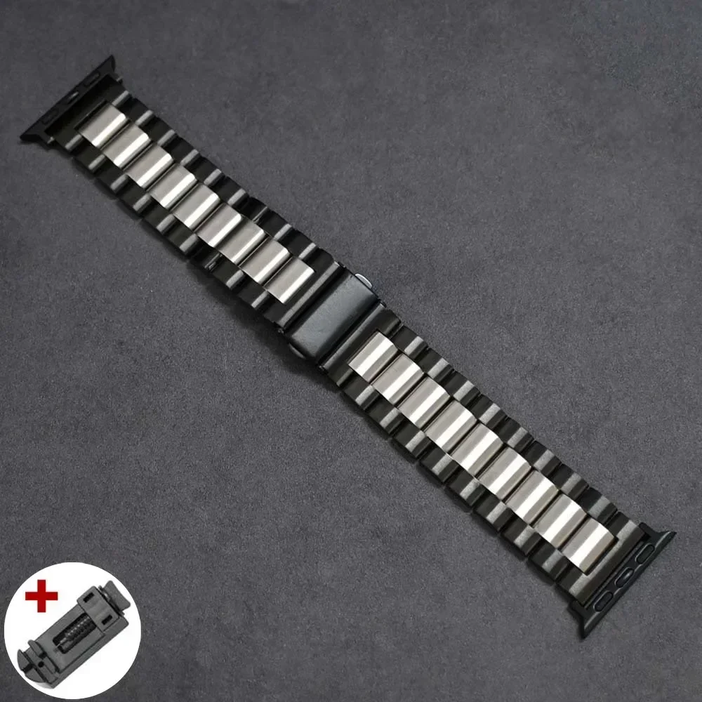 애플 워치용 스테인리스 스틸 밴드, 럭셔리 비즈니스 팔찌, IWatch Ultra2 49mm 시리즈 9 8 7 6 5 4 SE, 42mm, 44mm, 45mm, 38mm, 40mm, 41mm