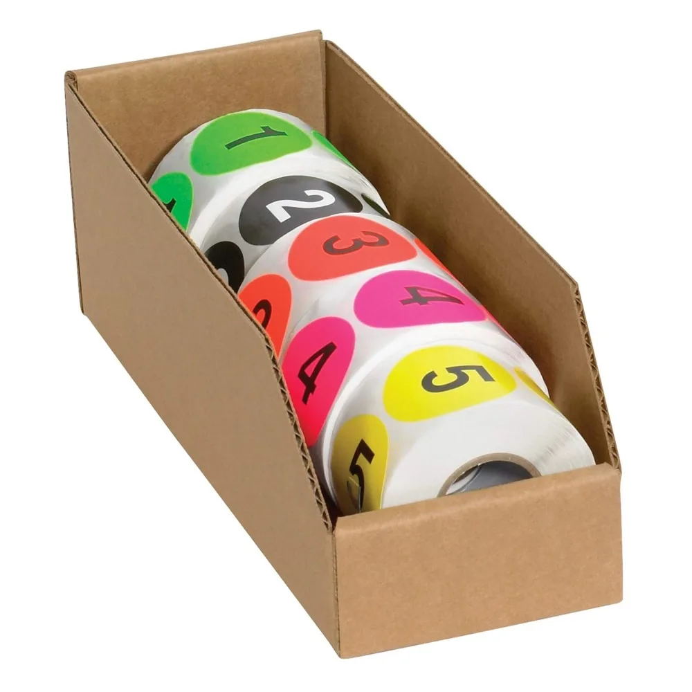 Open Top Kraft Bin Boxes 4x12x4.5 Pack of 50 Large Capacity Storage Containers for Home and Office Use