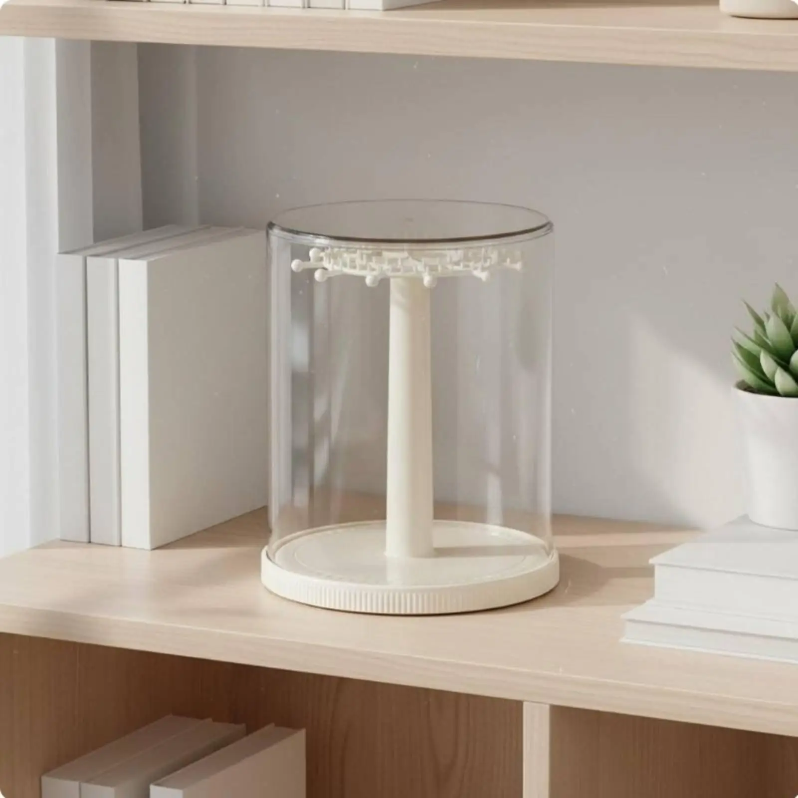 Rotating Display Case 360 Degree Clear Organizer Stackable Doll Holder Transparent Figure Showcase for Desktop Collection