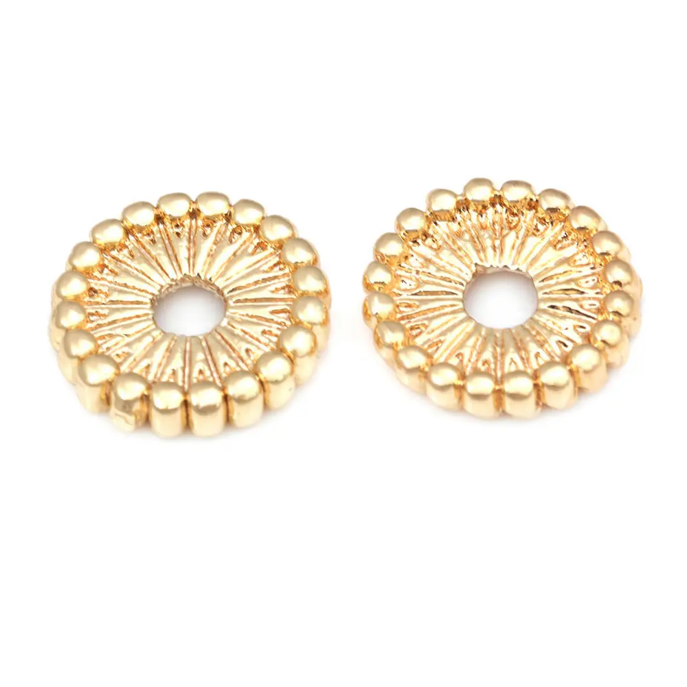 7MM 9.5MM 13MM 18K Gold Color Brass Spacer Beads High Quality Diy Jewelry Making Necklace Earrings Accessories for Women