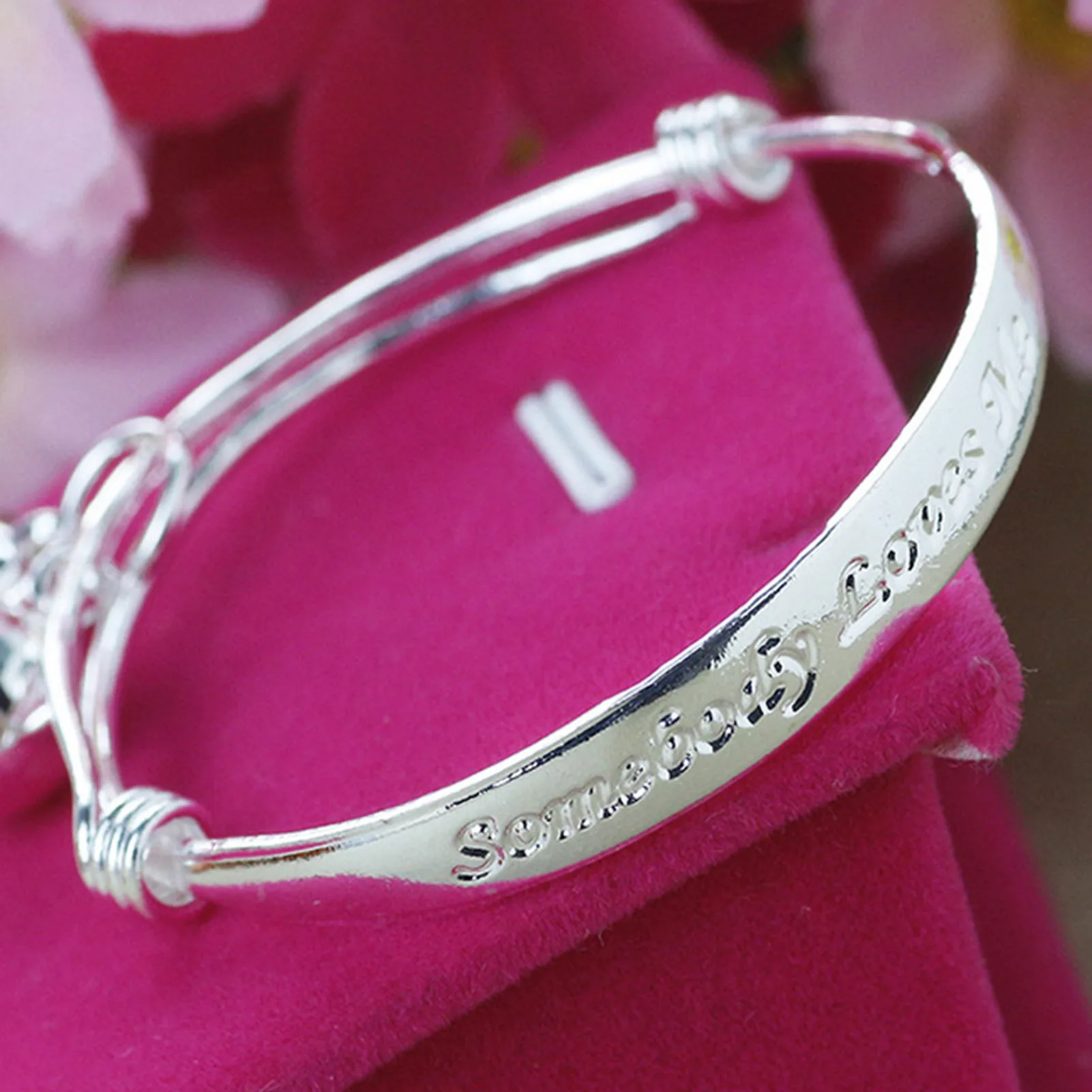 Silver Kid's Bracelets Fashionable Expandable Little Bangles Bracelets Present Birthday Christmas Children's Day Gifts