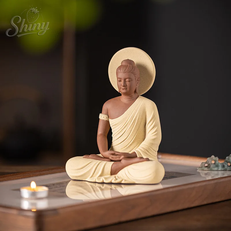 

New Chinese Ceramic Rudraksha Buddha Home Office Desktop Ornaments Sakyamuni Buddha Craft Gifts