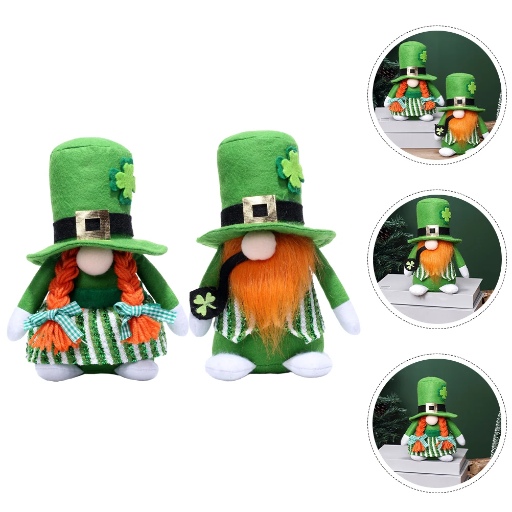

2 Pcs Dwarf Decorative Ornaments Garden Beard Festival Desktop Adornment Decorations Home Table