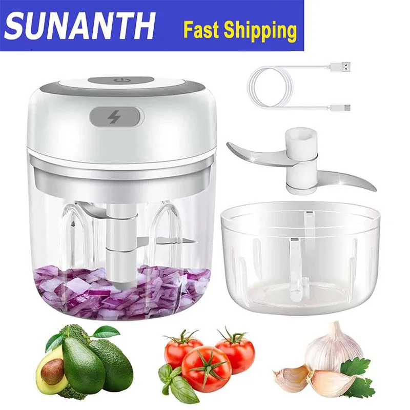 

250/100 мл чесночная мясорубка с зарядкой через USB, мощный мини-электрический измельчитель чеснока, портативная измельчитель чеснока, кухонный измельчитель еды унисекс