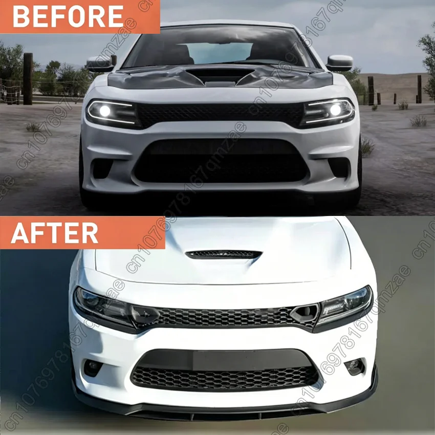 4Pcs Car Front Bumper Lip Splitter Air Chin Body Kits For Dodge Charger SRT 2015-2024 Accessories Tuning Auto Parts