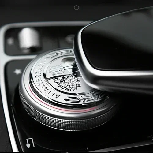 1pc 48mm Car Central Control Multimedia Knob Cover Sticker For Mercedes Benz AMG GLC GLE CLA GLA W205 W211 W213 Car Accessories