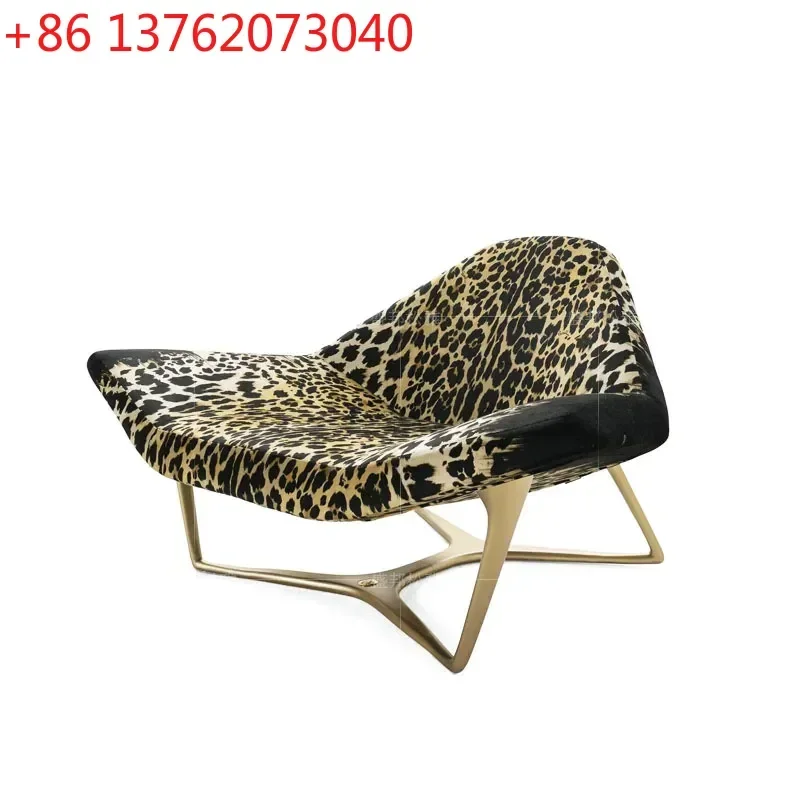 

Легкое роскошное тканевое кресло-диван, современный дизайн, высококачественное кресло для отдыха с леопардовым принтом.