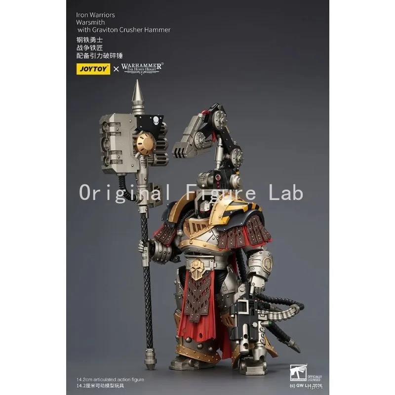 Original JOYTOY Warhammer The Horus Heresy Iron Warriors Warsmith with Graviton Crusher Hammer Trendy Toys Models