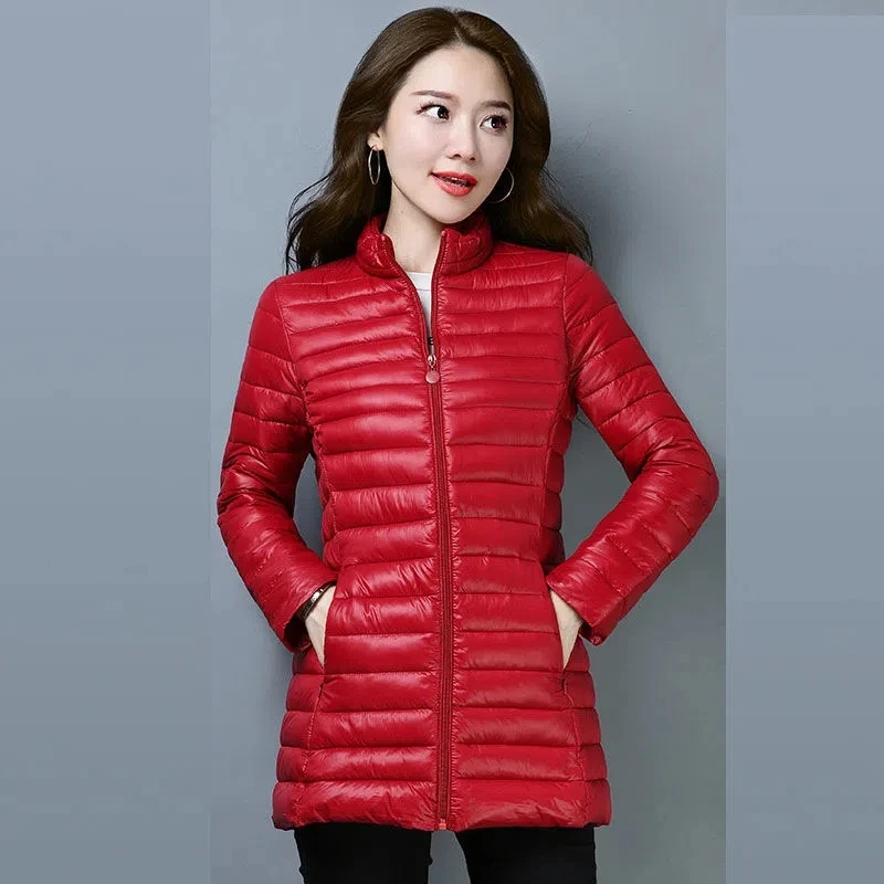 6XL Mother Coat Mid-Long Down Cotton Jacket women\'s Short Slim Fit Mid-Elderly coat spring Autumn Winter Padded jacket Out Wear