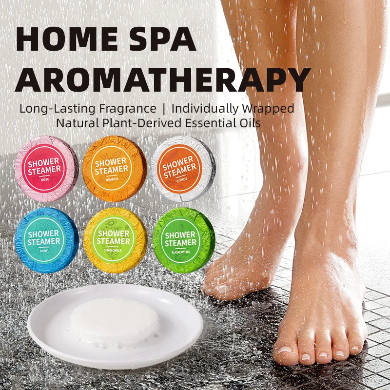 Shower Steamers 30g Shower Aromatherapy Tablets Relaxation Home Spa Self Care Gifts for Women Men Essential Oil Shower Bombs