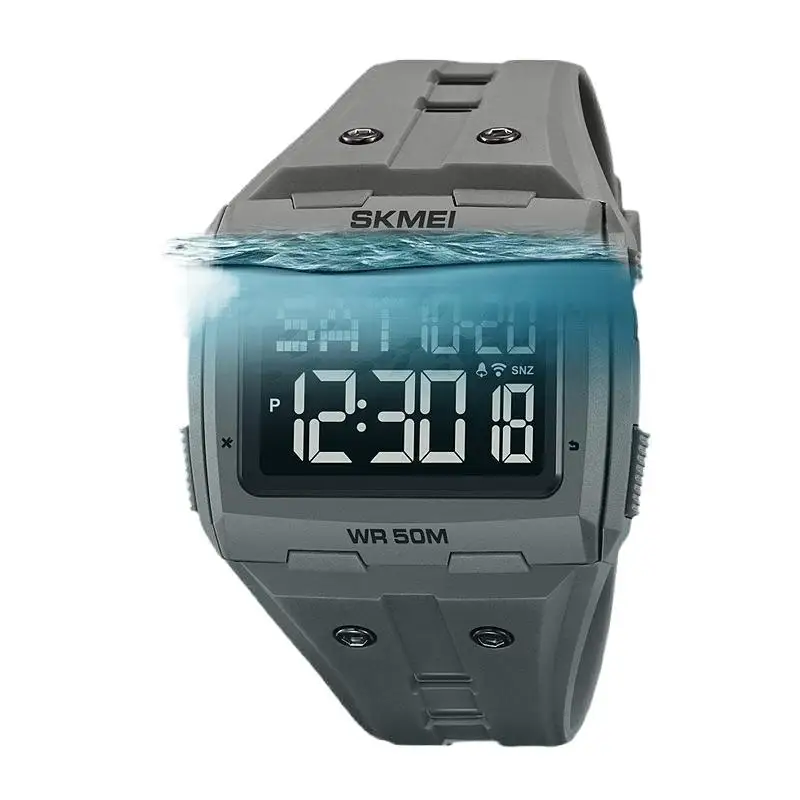 Skmei電子時計メンズスポーツ学生ユース多機能電子時計目覚まし時計発光防水時計