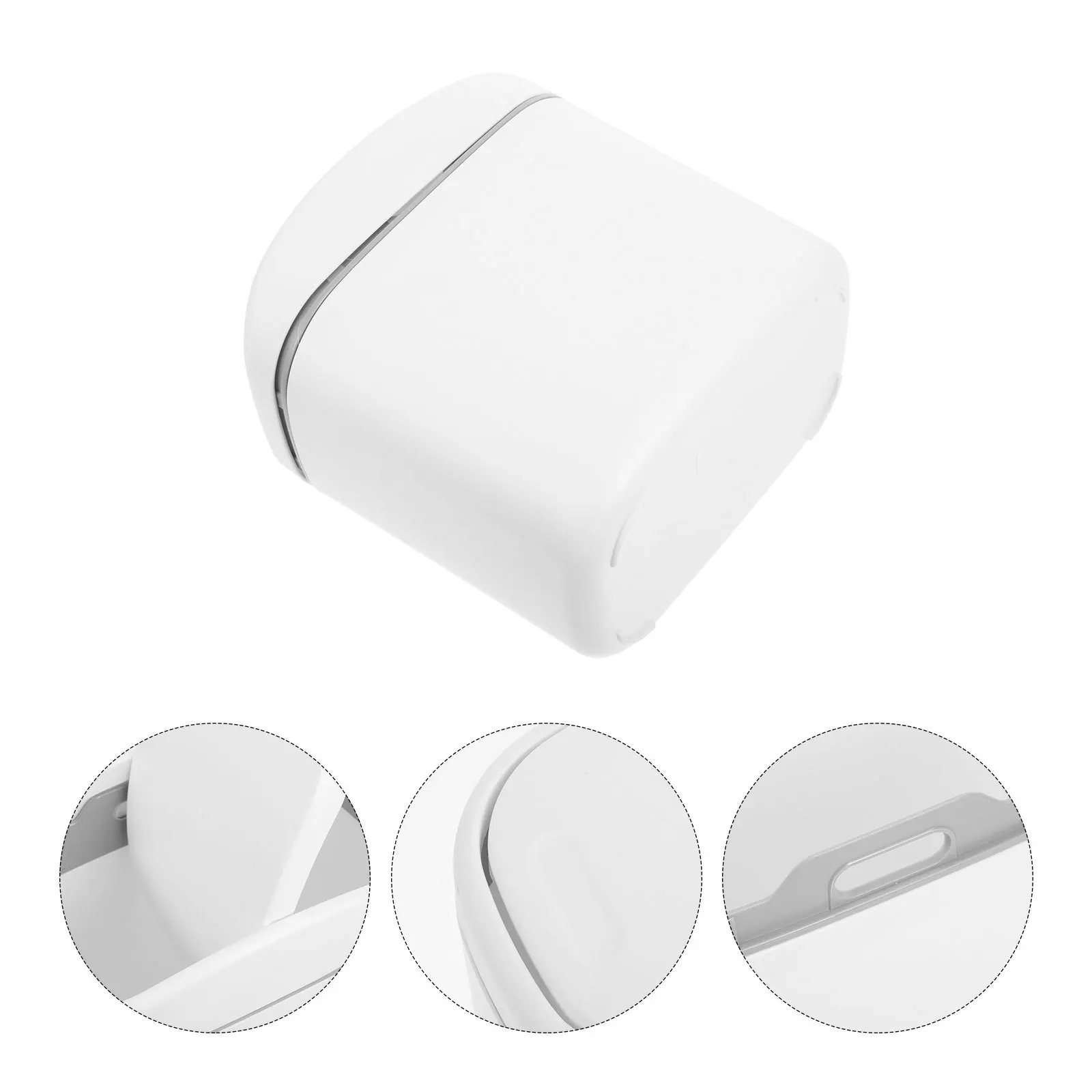 

Small Desktop Trash Can Pristine Color Tabletop Plastic Basket with Smooth Opening Lid for Home Office Organization Compact